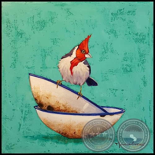 Cardenal - Pintura de Mónica Goetze